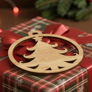 Laser Cut Christmas Tree Bauble Festive Ornament