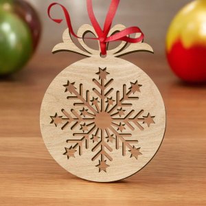 Laser Cut Christmas Tree Bauble Vector