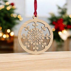 Laser Cut Christmas Tree Decoration Bauble Vector