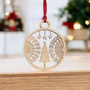 Laser Cut Christmas Tree Decoration Ornament Vector