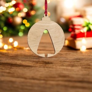 Laser Cut Christmas Tree Hanging Decoration Vector