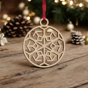 Laser Cut Christmas Tree Ornament Bauble Vector