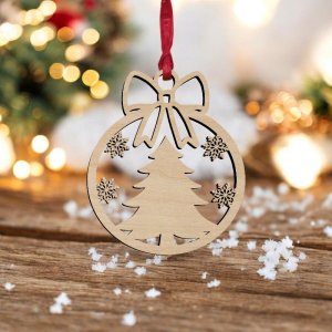 Laser Cut Christmas Tree Pendant Ornament Vector