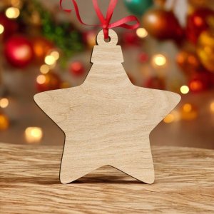 Laser Cut Christmas Tree Star Ornament Vector