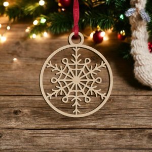 Laser Cut Christmas Tree Wooden Ornament Vector