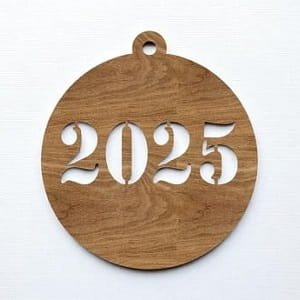 Laser Cut Christmas Tree Year 2025 Ornament