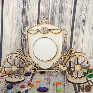 Laser Cut Cinderella Carriage Photo Frame Decoration Stand