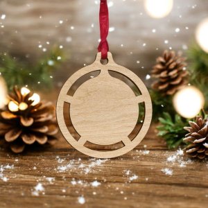 Laser Cut Circle Christmas Ornament Blank Vector