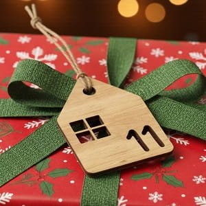Laser Cut Countdown To Christmas House Shaped Gift Tag