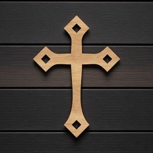 Laser Cut Cross Christmas Ornament