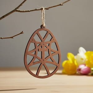 Laser Cut Cross Easter Egg Ornament