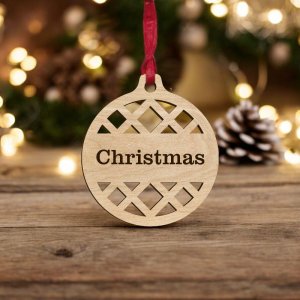 Laser Cut Custom Name Geometric Bauble Vector