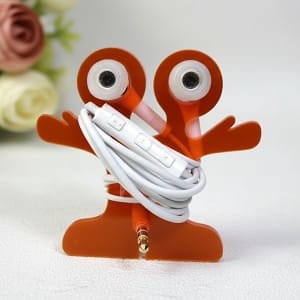 Laser Cut Cute Acrylic Tangle Free Earbud Holder