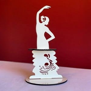 Laser Cut Dancing Lady Napkin Holder | Flamenco Table Decor