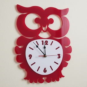 Laser Cut Decorative Acrylic Owl Wall Clock