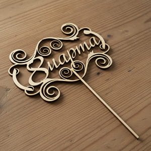 Laser Cut Decorative Cake Topper for Womens Day