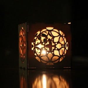 Laser Cut Decorative Candle Holder Box