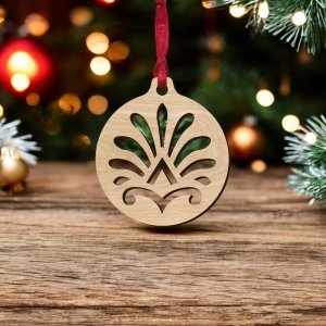 Laser Cut Decorative Christmas Ball Vector