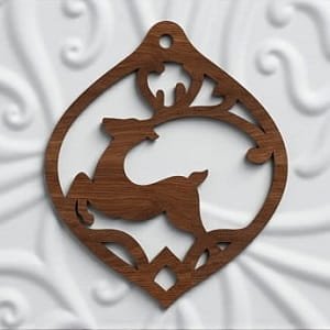 Laser Cut Decorative Christmas Deer Bauble