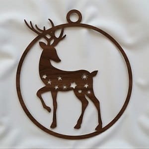 Laser Cut Decorative Christmas Reindeer Ornament