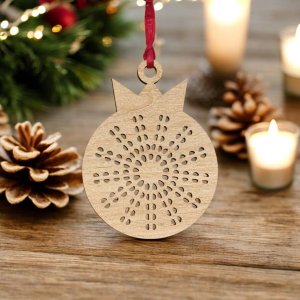Laser Cut Decorative Christmas Tree Ball Vector