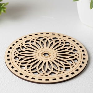 Laser Cut Decorative Coaster Set with Stand