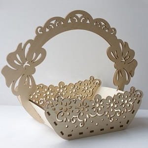 Laser Cut Decorative Flower Basket Chocolate Gift Basket
