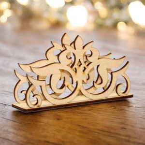 Laser Cut Decorative Napkin Holder Decor for Table Vector