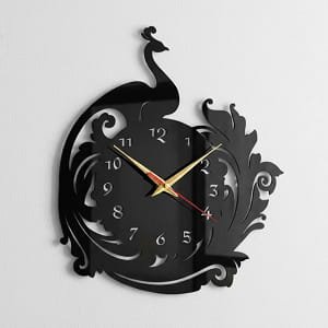 Laser Cut Decorative Peacock Wall Clock