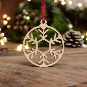 Laser Cut Decorative Snowflake Bauble Vector