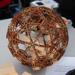 Laser Cut Decorative Sphere Wood Model Vector