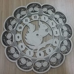 Laser Cut Decorative Squirrel Wall Clock