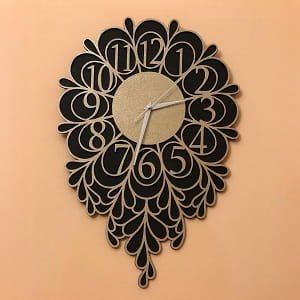Laser Cut Decorative Wall Clock for Living Room