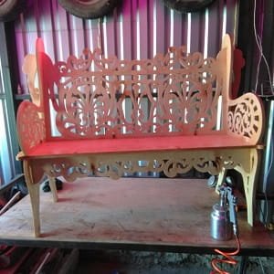 Laser Cut Decorative Wooden Bench
