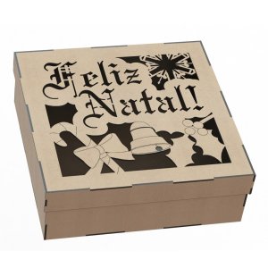 Laser Cut Decorative Wooden Christmas Gift Box Vector
