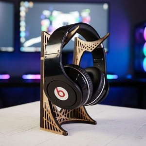 Laser Cut Decorative Wooden Headphone Stand