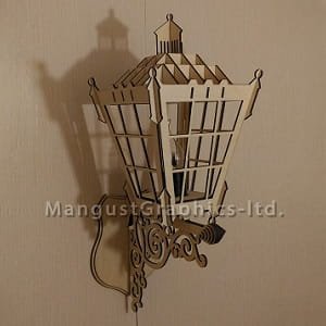 Laser Cut Decorative Wooden Wall Light