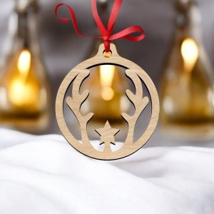 Laser Cut Deer Antler Christmas Bauble Vector