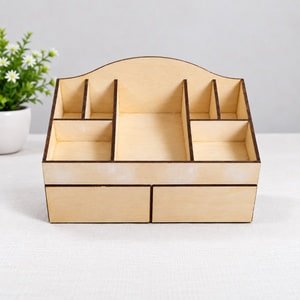 Box File Preview Laser Cut Wooden Desk Organizer Royal Crown Storage Caddy DXF File Free ...