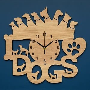 Laser Cut Dog Themed Wall Clock
