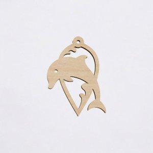 Laser Cut Dolphin Wood Ornament Vector