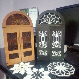 Laser Cut Door Shaped Key Box Vector