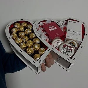 Laser Cut Double Heart Wooden Gift Box