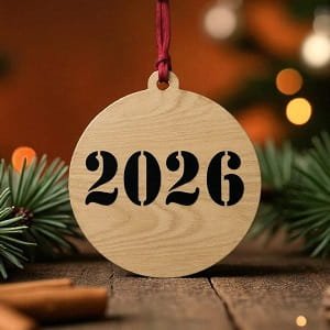 Laser Cut Double Layer 2026 New Year Ornament