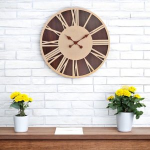 Laser Cut Double Layered Roman Numeral Clock Vector