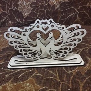 Laser Cut Doves with Arch Wooden Napkin Holder