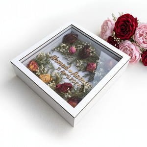 Laser Cut Dried Flower Shadow Box Frame