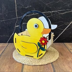 Laser Cut Duck Flower Gift Basket