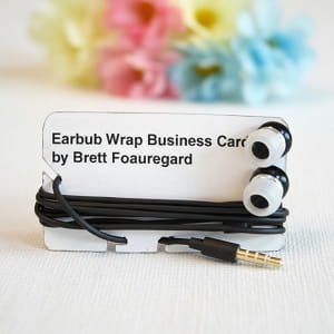 Laser Cut Earbud Wrap Business Card
