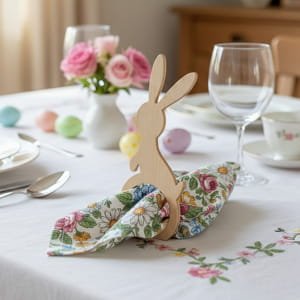 Laser Cut Easter Bunny Napkin Ring for Festive Table Decor